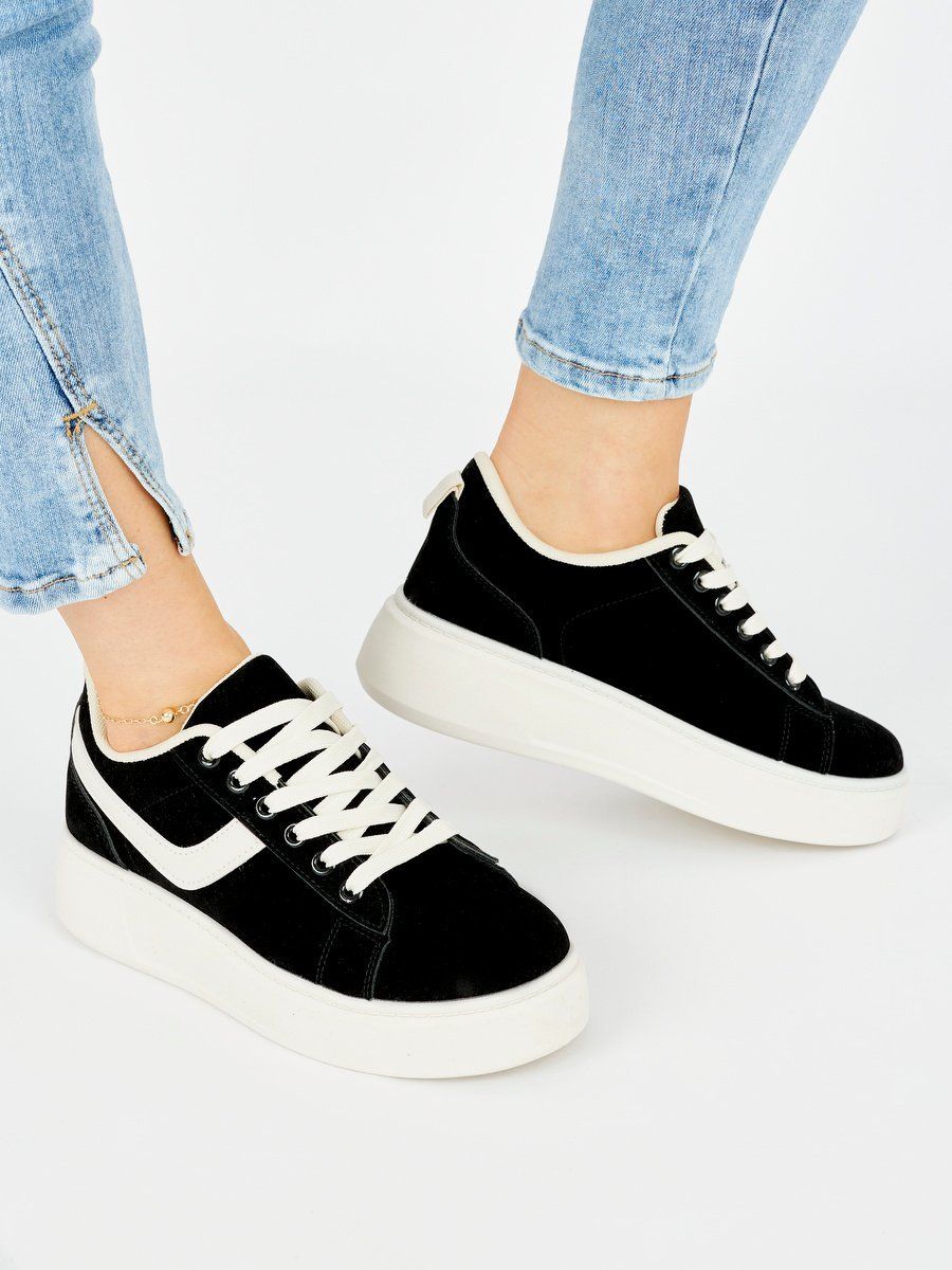 Shelvt Women's suede platform shoes