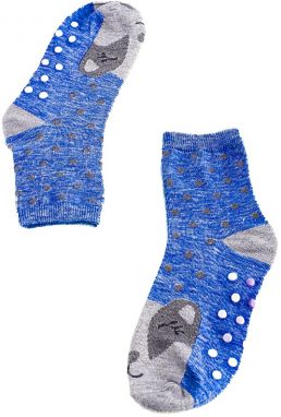 Non-slip Girls Socks Shelvt Blue Badgers