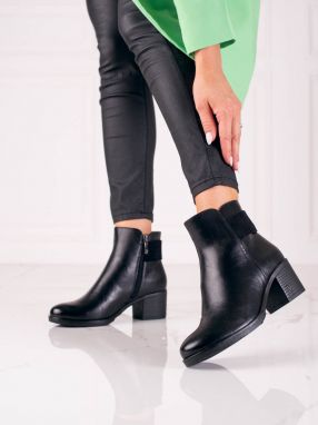 W. POTOCKI Black classic women's ankle boots Potocki