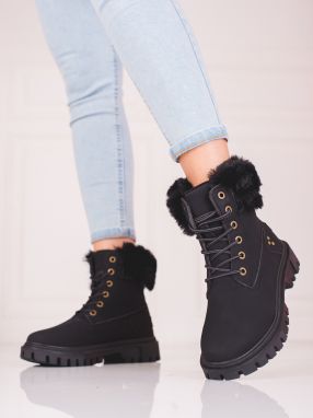 Black women's trappers with Fur Shelvt