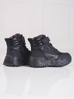 Boys' ankle boots on a thick sole Shelvt black