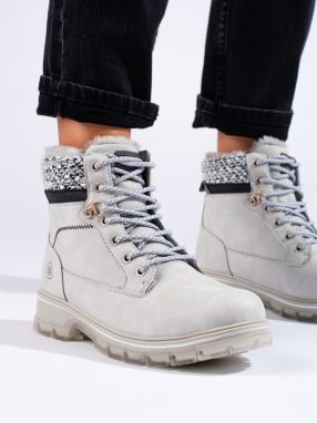 Women's trappers gray with fur shelovet