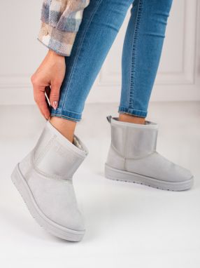 BIG STAR SHOES Gray slip-on snow boots for women BIG STAR KK274613
