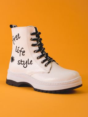 W. POTOCKI White girls' boots POTOCKI