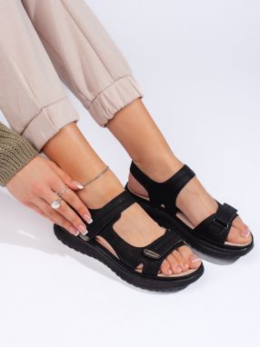 Shelvt Women's sports sandals black