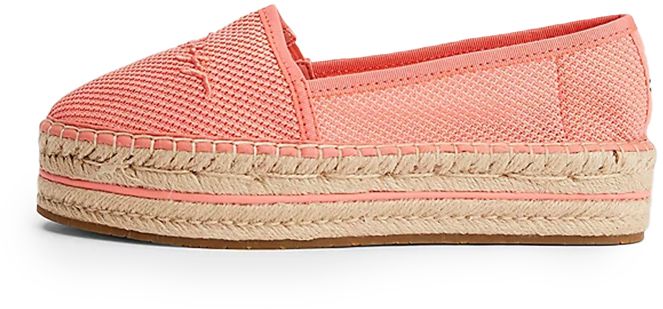 Tommy Hilfiger Espadrilky - TH TEXTURED FLATFORM ESPADRILLE oranžové