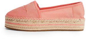 Tommy Hilfiger Espadrilky - TH TEXTURED FLATFORM ESPADRILLE oranžové