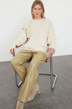 Trendyol Ecru Bow Detailed Soft Textured Knitwear Sweater