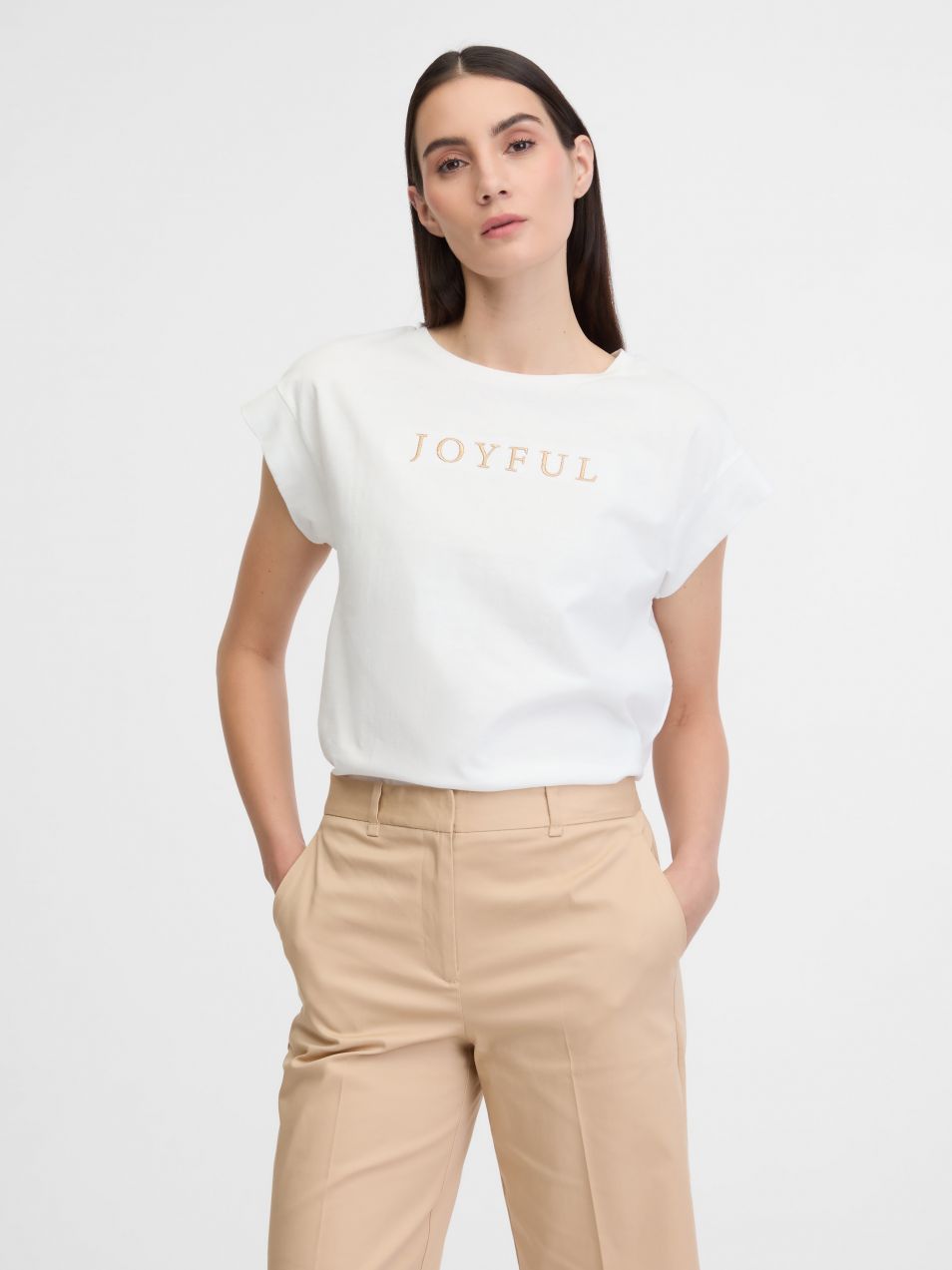 Orsay Women's White T-Shirt with Short Sleeves - Women