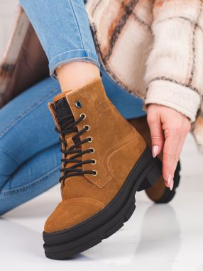 BIG STAR SHOES Women's leather trappers BIG STAR KK274524