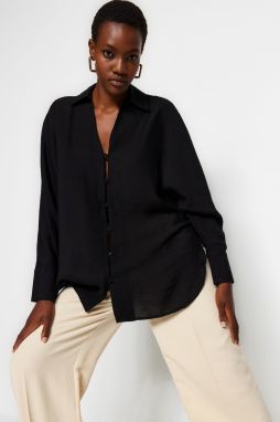 Trendyol Black Oversize/Creature Woven Shirt