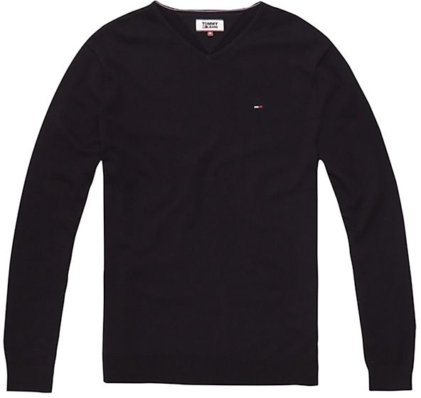Tommy Jeans Sveter - TJM ORIGINAL V NECK SWEATER čierny