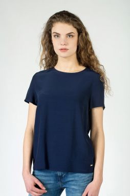Top - TOMMY HILFIGER AVRIL TOP SS modrý