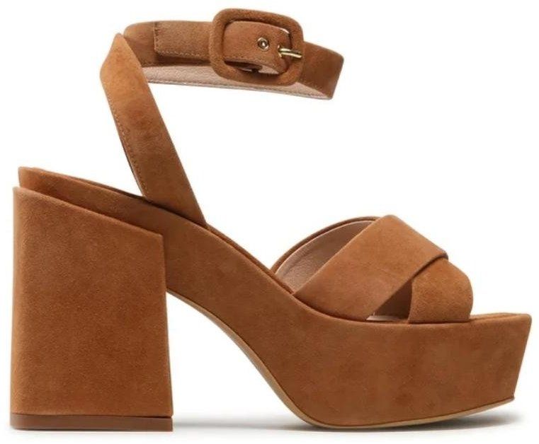 Sandále - FURLA CROSS PLATFORM SANDAL T. 110 - CAMOSCIO hnedé
