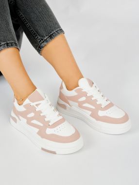 Shelvt Pink women's platform sneakers