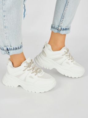 Shelvt Women's white sneakers