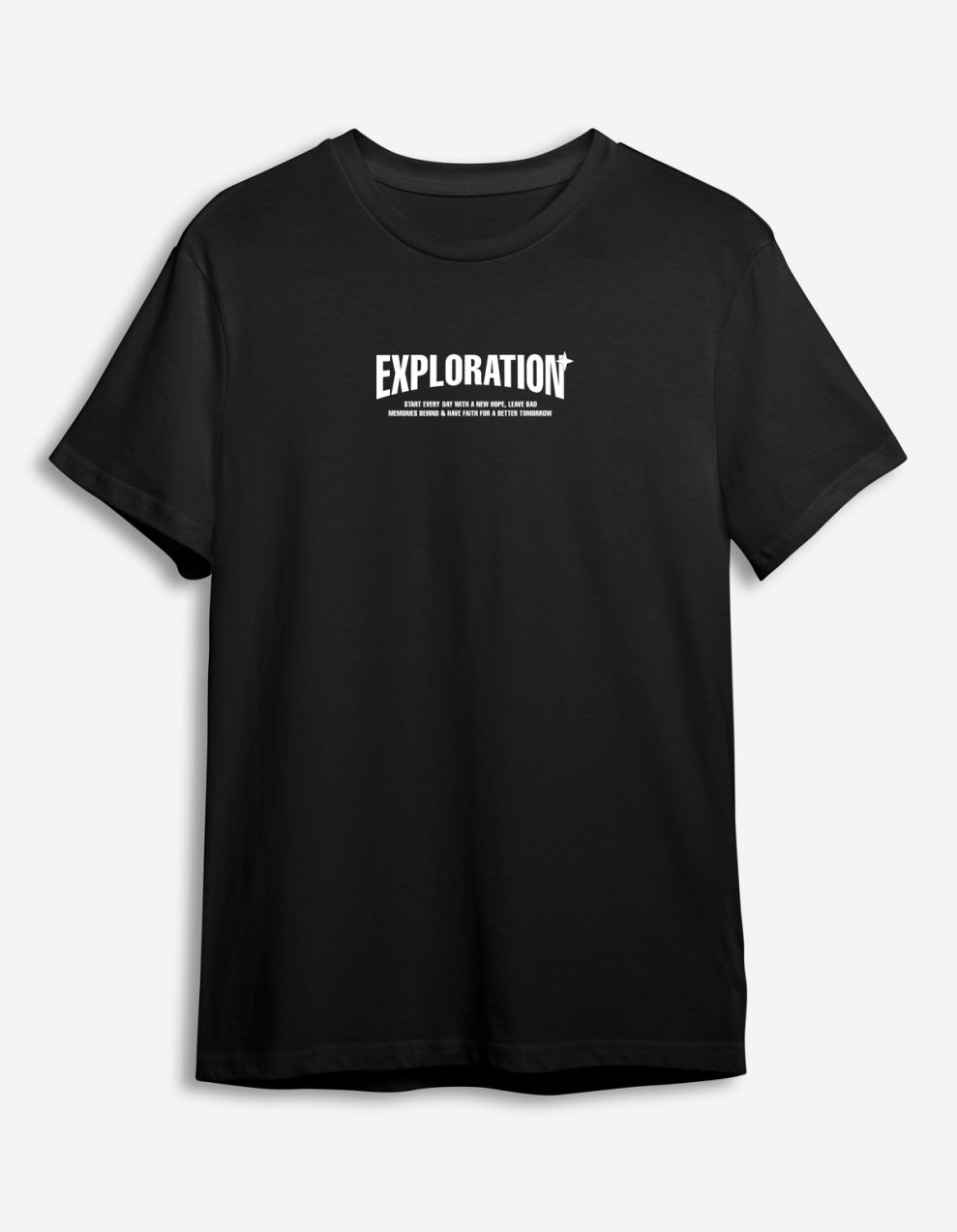 Trendyol Black Text Printed Regular/Normal Cut T-shirt