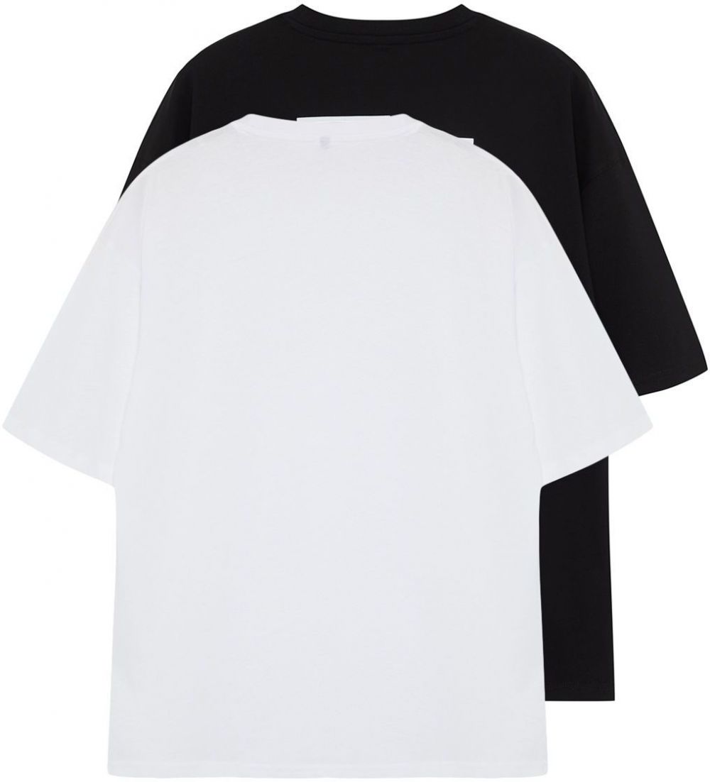 Trendyol 2-Pack Black and White Oversize/Wide-Fit T-shirt