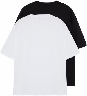 Trendyol 2-Pack Black and White Oversize/Wide-Fit T-shirt