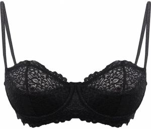 Trendyol Black Lace Underwire Openwork/Hole Covered Balconette Knitted Bra