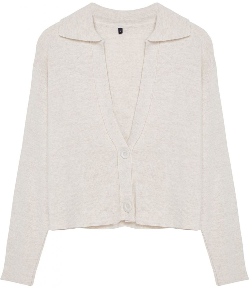 Trendyol Stone Turn-down Collar Knitwear Cardigan