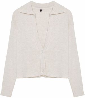 Trendyol Stone Turn-down Collar Knitwear Cardigan