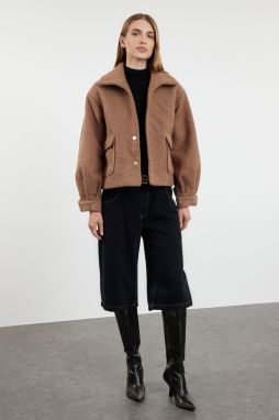 Trendyol Mink Regular Fit Boucle Jacket Coat