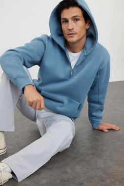 Trendyol Blue Oversize/Wide Cut Zippered Hooded Sweatshirt