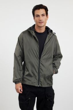 Trendyol Khaki Regular Fit Hooded Seasonal Jacket Raincoat Coat