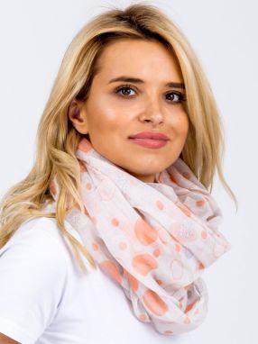 Light grey scarf with polka dots