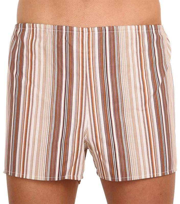 Classic men's boxer shorts Foltýn brown with extra oversized stripes