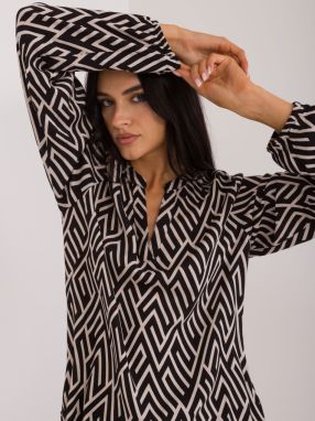 Black viscose blouse with SUBLEVEL patterns
