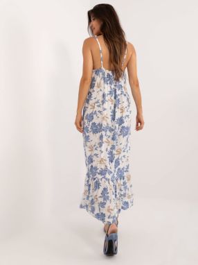 White and blue long dress with straps