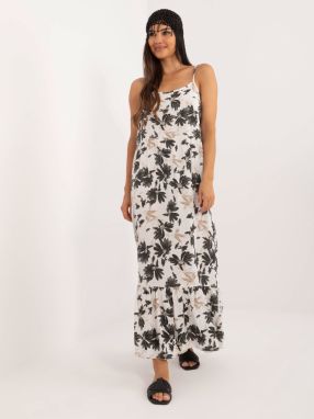 Black and white long dress with ruffles