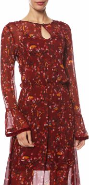 Tommy Hilfiger Šaty - SIMONE MIDI DRESS LS červenej farby