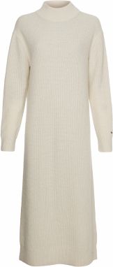 Tommy Hilfiger Šaty - ALPACA BLEND LONG MO béžové