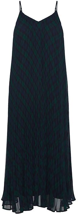Tommy Hilfiger Šaty - ICON TARTAN MIDI SLIP modro-zelené