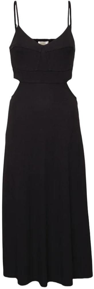 Michael Kors Šaty - BUSTIER CUTOUT MIDI DRESS čierne