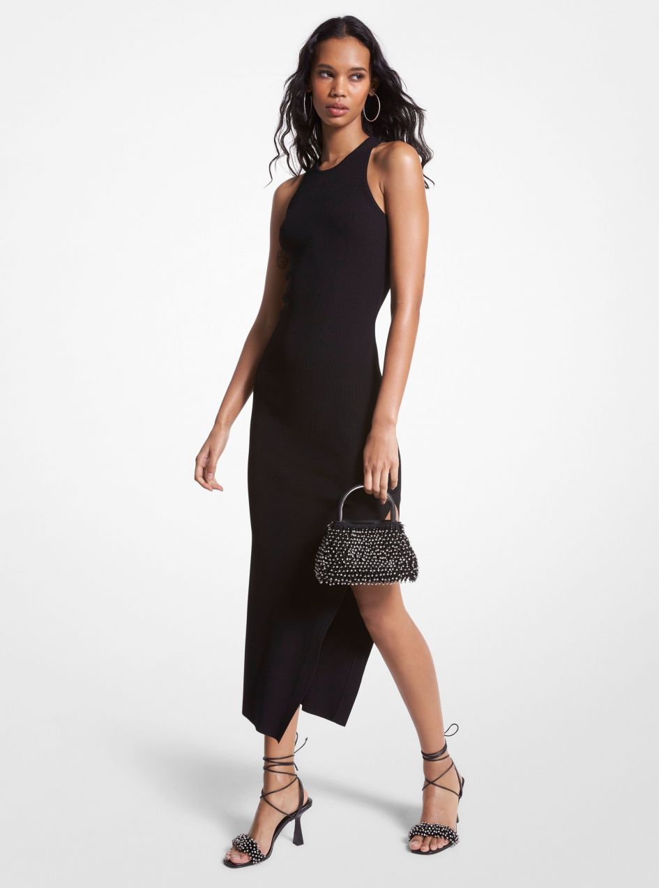 Michael Kors Šaty - TANK SIDE SLIT MAXI DRESS čierne
