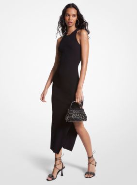 Michael Kors Šaty - TANK SIDE SLIT MAXI DRESS čierne