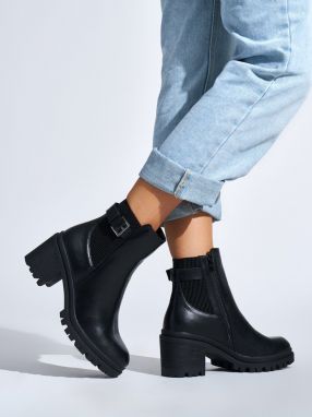 Shelvt Elegant black ankle boots with heels