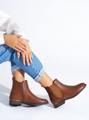Shelvt Brown classic women's ankle boots