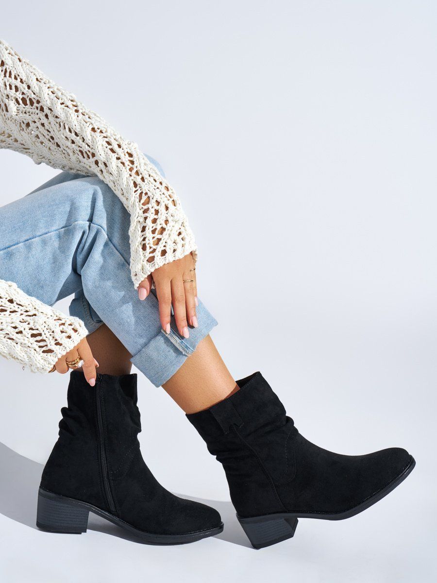 Shelvt Black women's cowboy boots