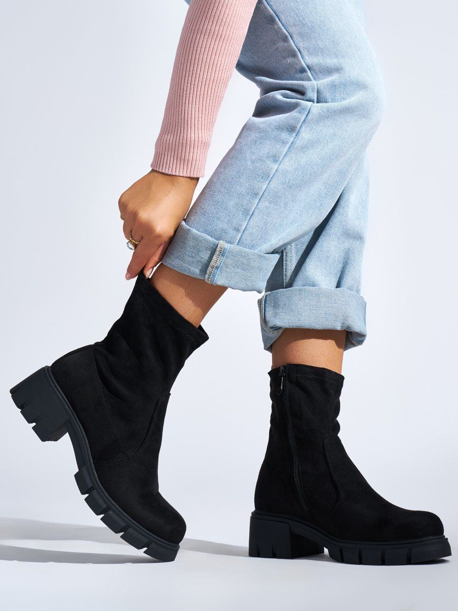 Shelvt Women's black ankle boots