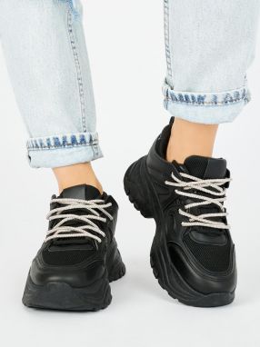 Shelvt Women's black sneakers