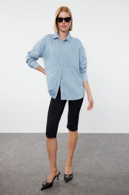 Trendyol Light Blue Oversize Denim Shirt