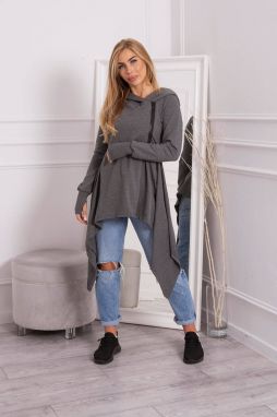 Graphite hoodie with side zipper