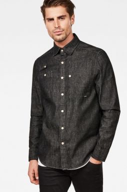 Košeľa - G-STAR Utility ha straight shirt l/s tmavo-sivá