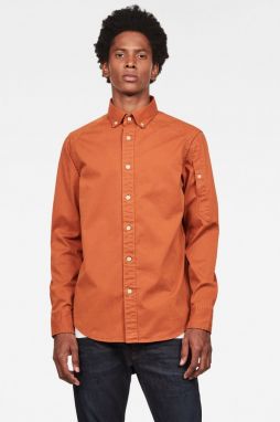 G-STAR Košeľa - Stalt bttn down pkt straight shirt oranžová