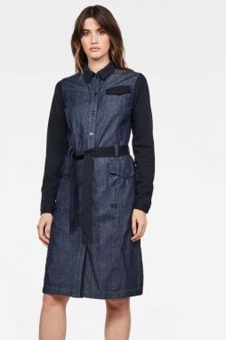 G-STAR Šaty - HA army dress l\s tmavomodré